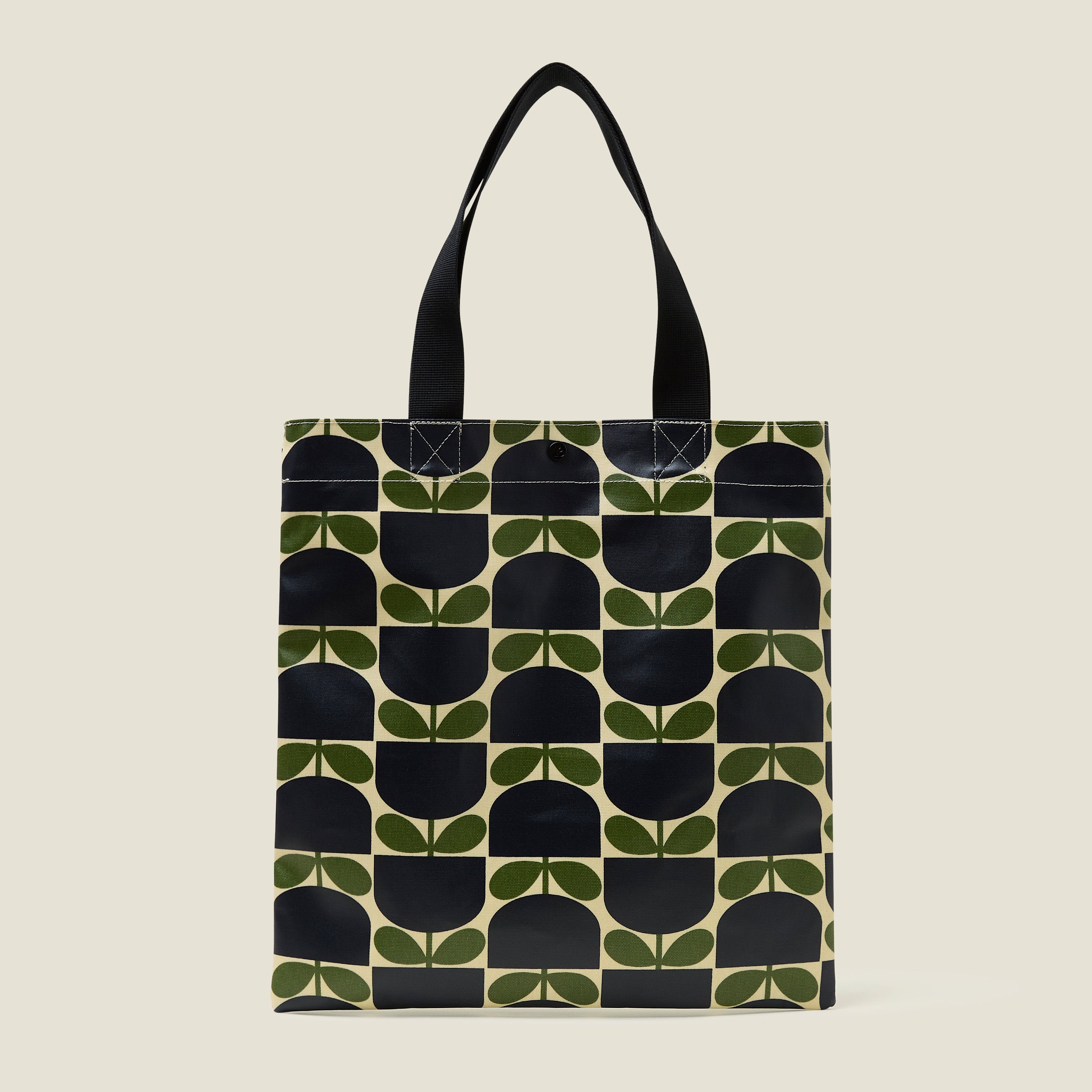 Rollaway Book Bag  - Block Flower Leaf