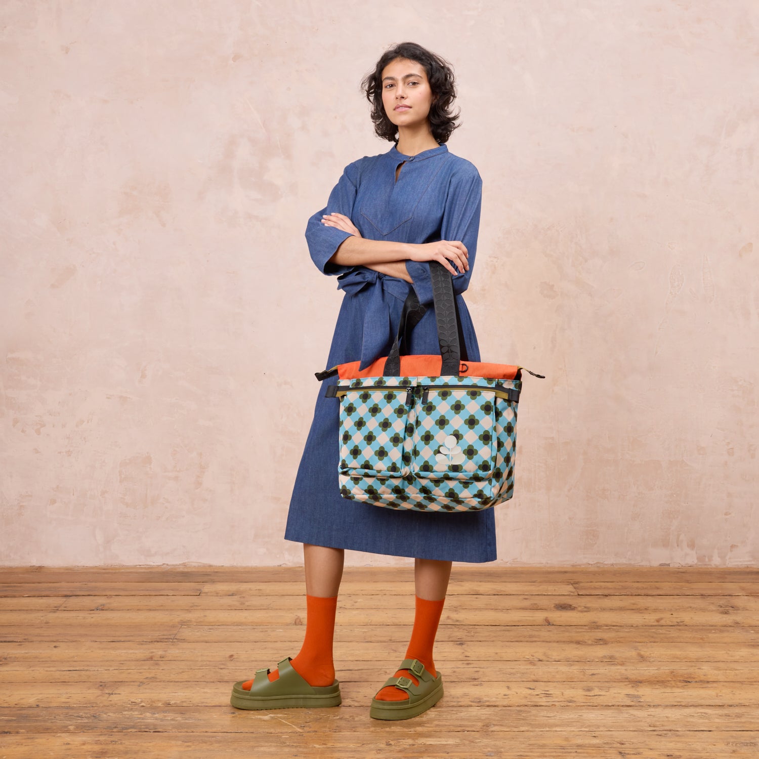 Axis Tote - Flower Check Ziggurat