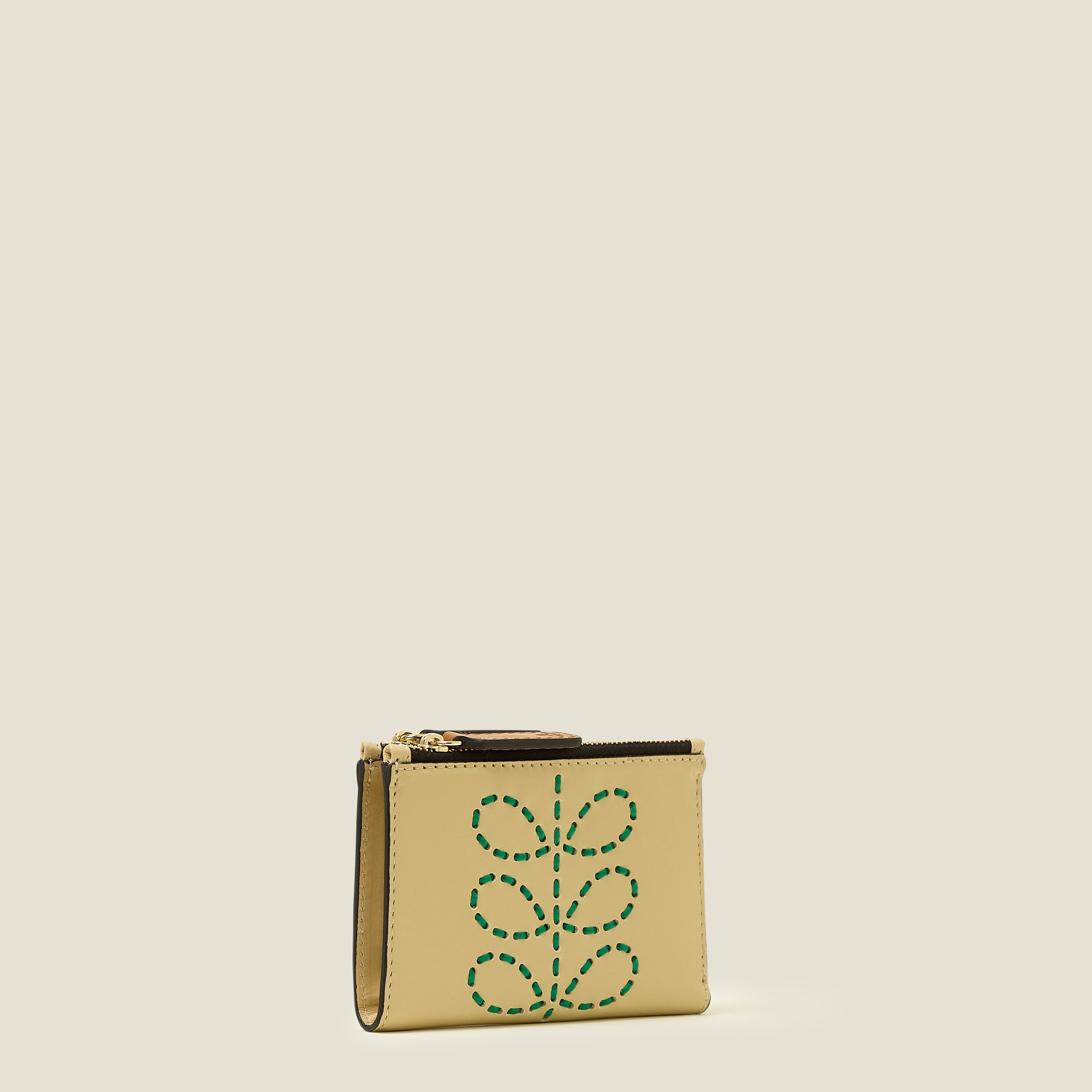 Two Way Coin Purse - Whipstitch Stem Cream
