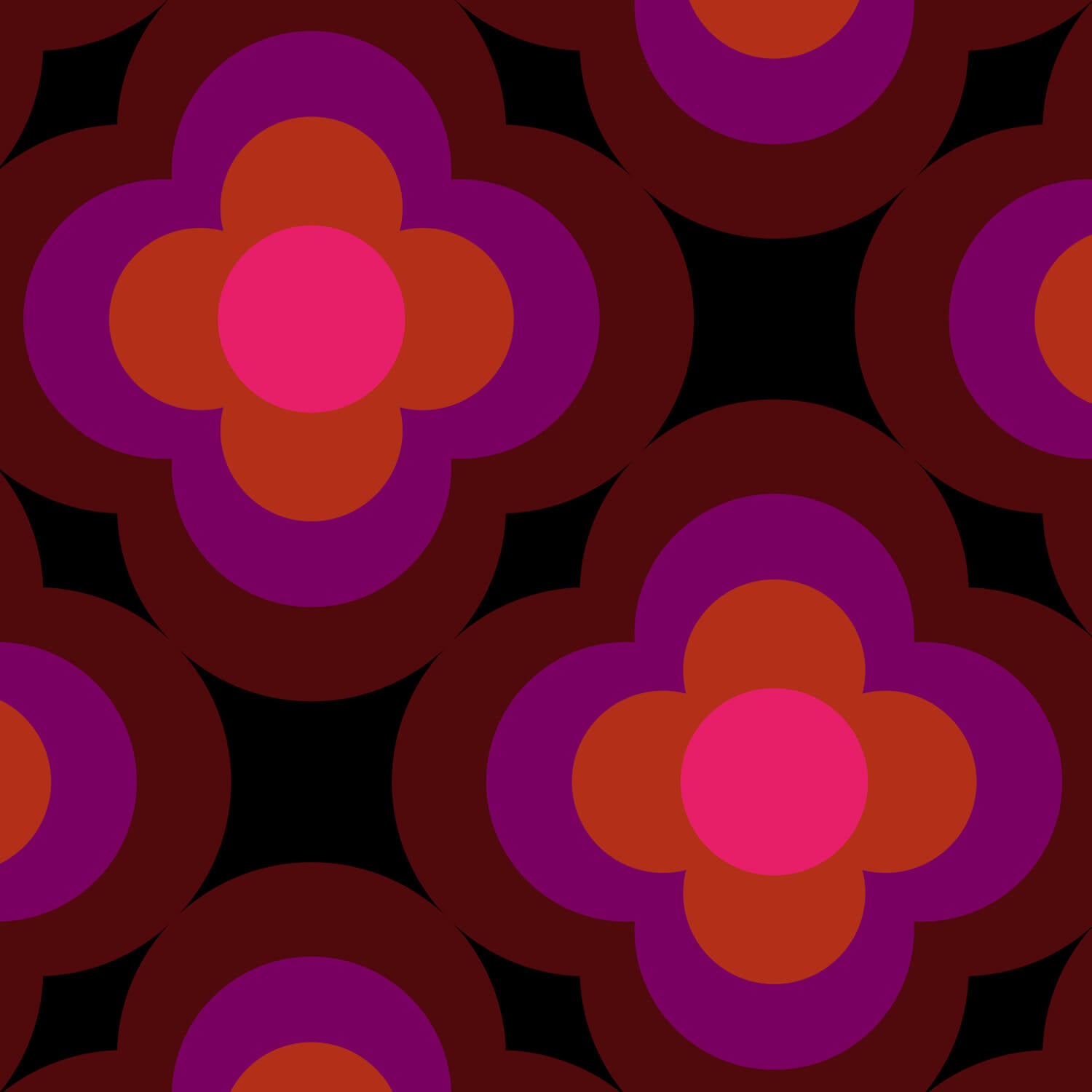 Print square of Orla Kiely Radial Flower Wallpaper 