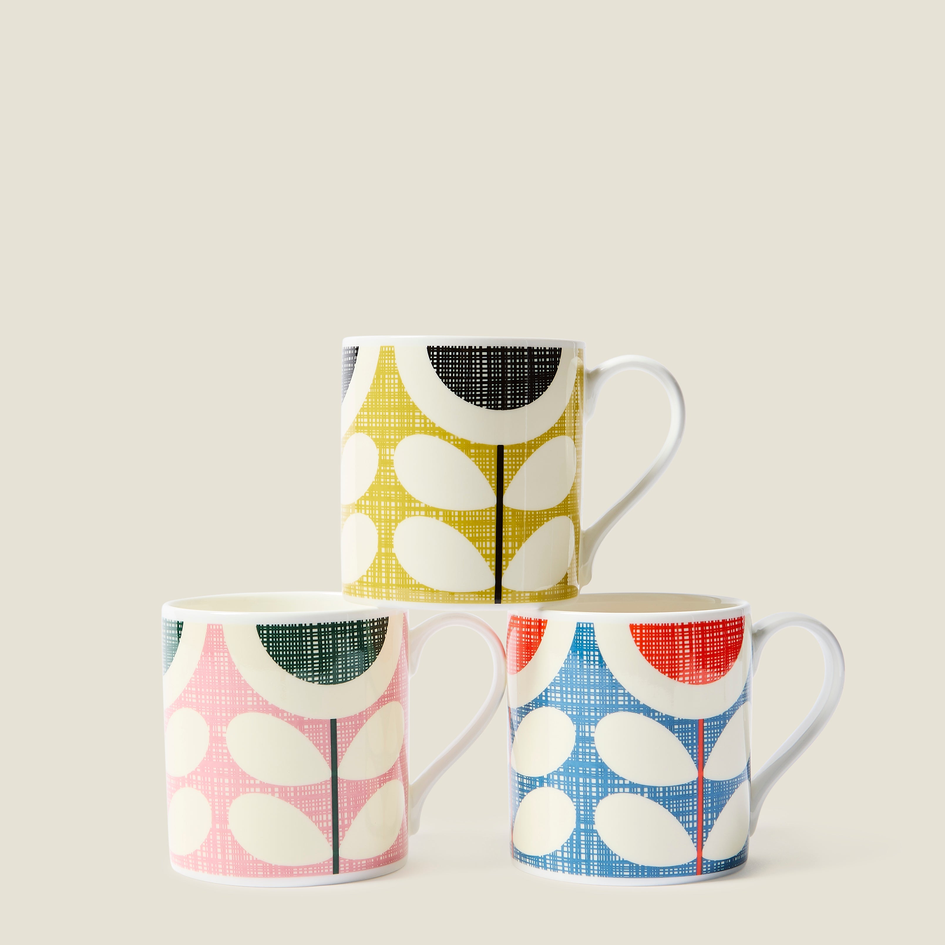 Standard Mug Set of 3 - Scribble Sunflower