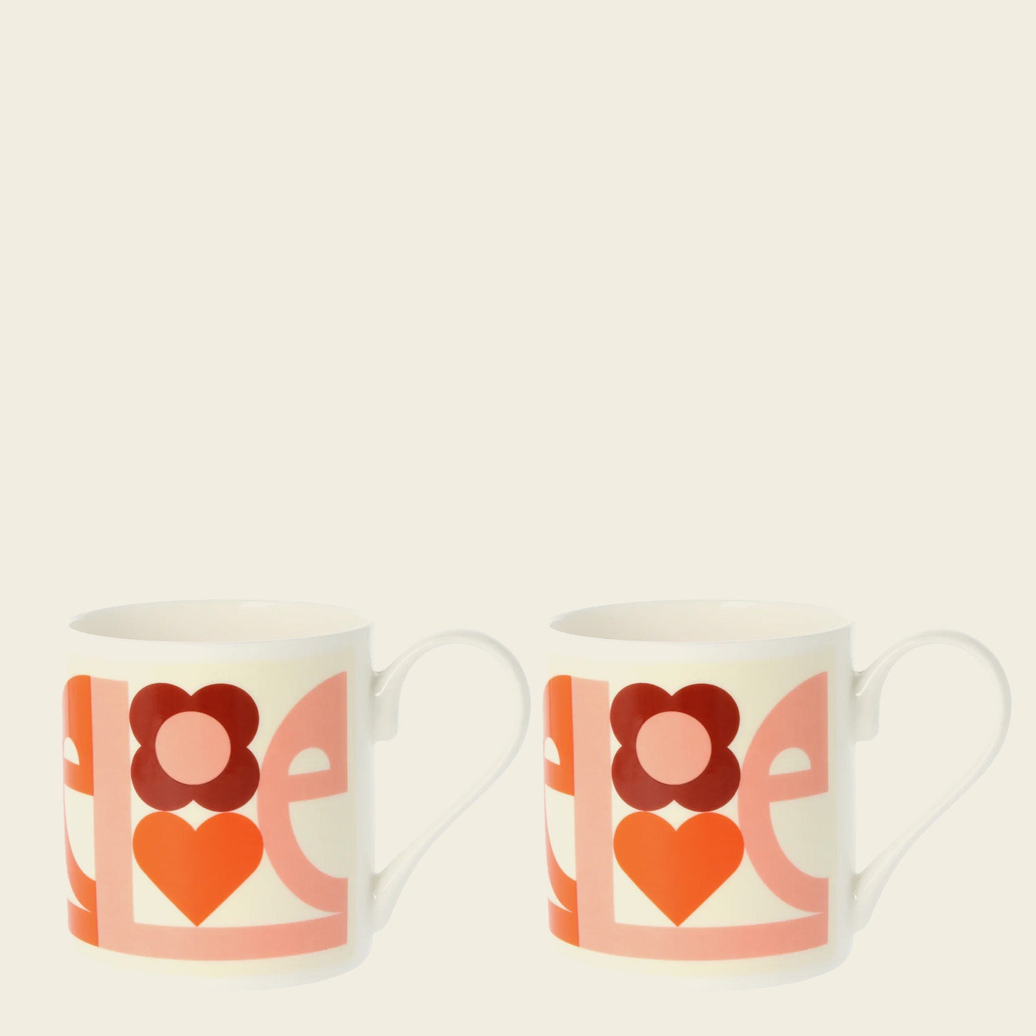 Large Mug Set of 2 - Love Pink Seconds
