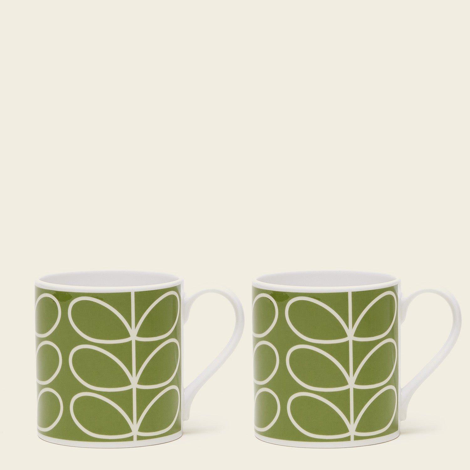 Large Mug Set of 2 - Linear Stem Green Seconds
