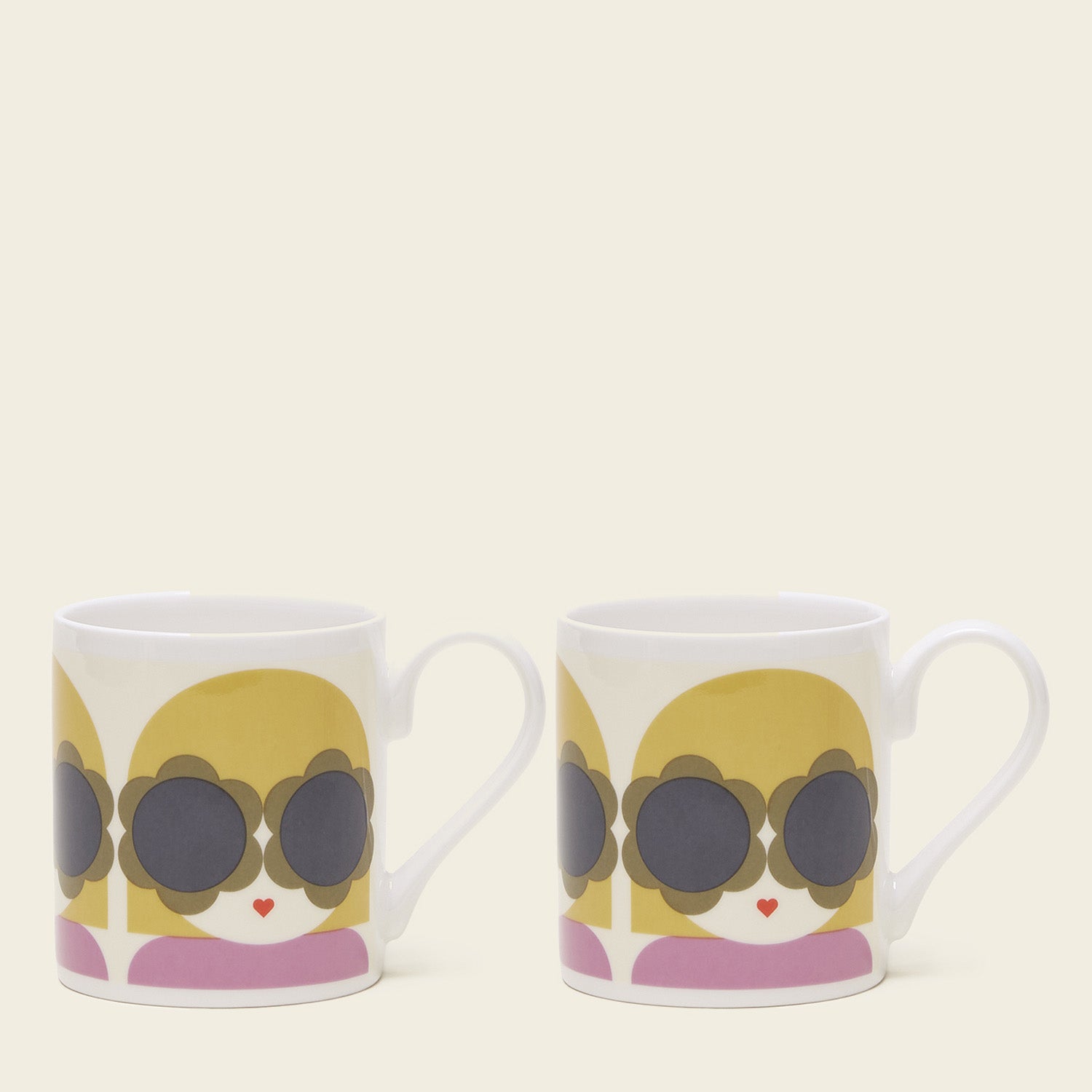 Mug Set of 2 - Lola Yellow & Purple Seconds